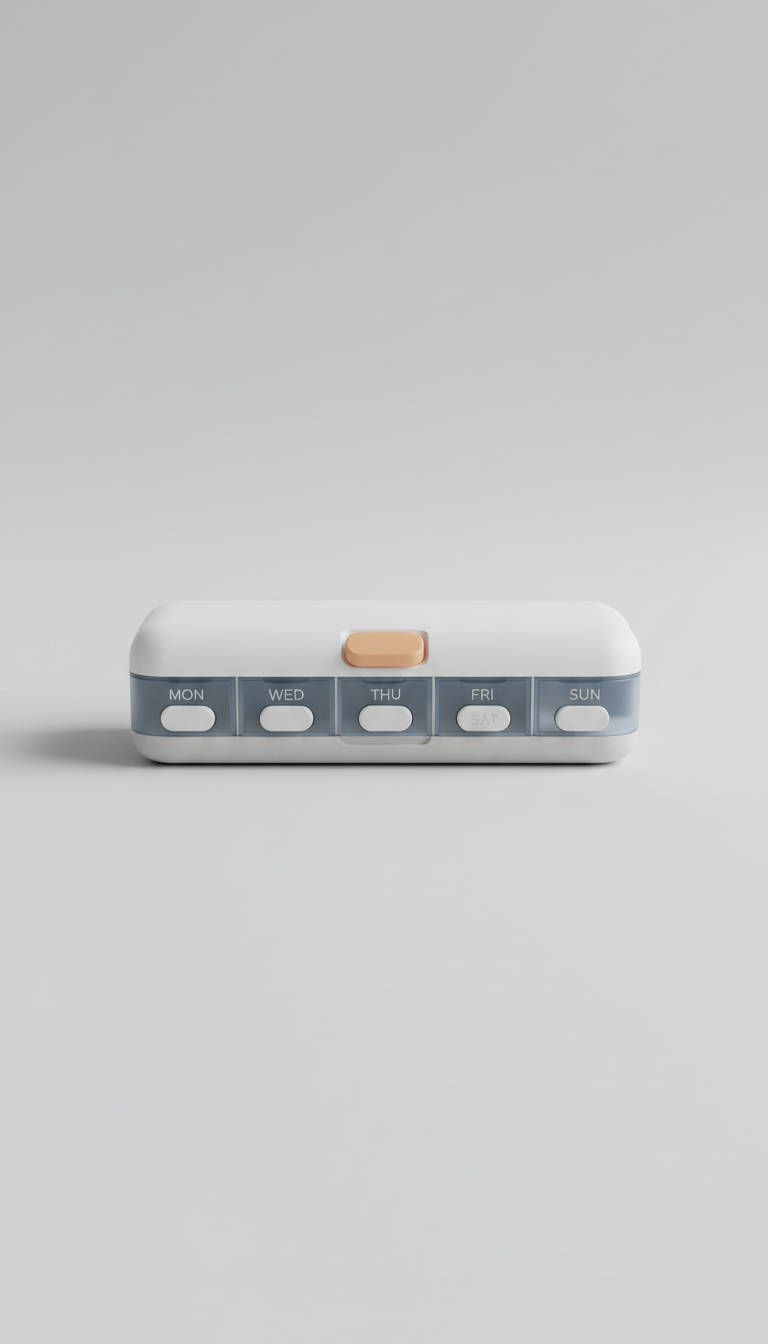 Minimalist Weekly Pill Organizer Clear Acrylic